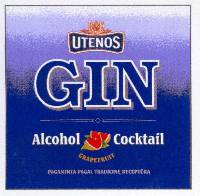 Prekės ženklas: UTENOS GIN Alcohol Cocktail GRAPEFRUIT PAGAMINTA PAGAL TRADICINĘ RECEPTŪRĄ
